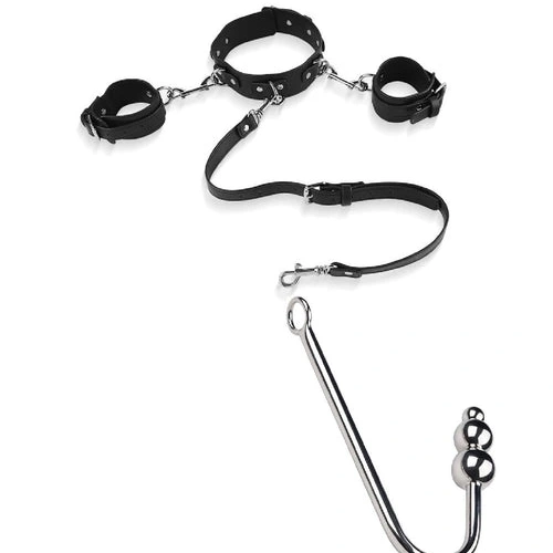 Anal Hooks Elegant Beaded 5334 with and Collar Cuffs Anal Hook 0919
